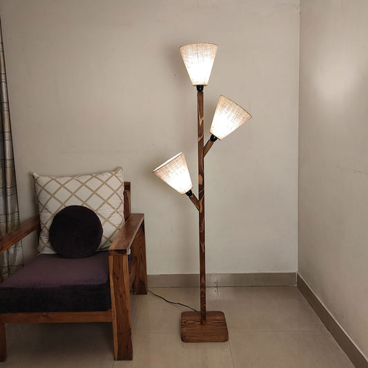 Floor Lamp, Floor Lamp with  Brown Color, Floor Lamp in Wood, Floor Lamp for Home, Floor Lamp for Living Room, Floor Lamp - IM14107