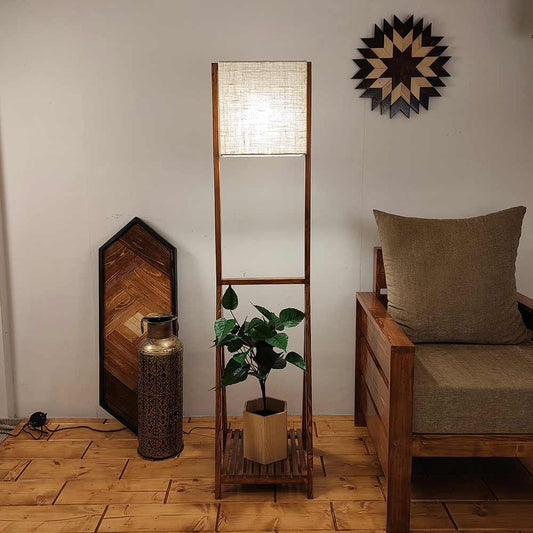 Floor Lamp, Floor Lamp with  Brown Color, Floor Lamp in Wood, Floor Lamp for Home, Floor Lamp for Living Room, Floor Lamp - IM14117