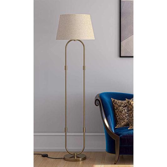 Floor Lamp, (DTF ALM5018BAE) Divine Trend, Standing Lamp With Gold & Off-White Color, Floor Lamp In Aluminium & Metal, Floor Lamp For Living & Bedroom Area, Floor Lamp - IM14158