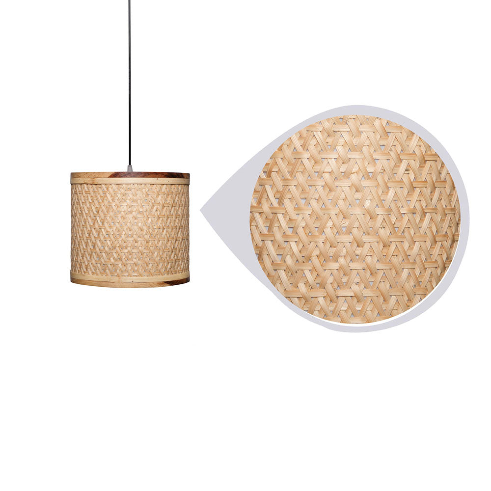 Hanging Lamp(KCHCL6), Brown Color Hanging Lamp, Bamboo Starnet Cylindrical Hanging Lamp Shade, Hanging Lamp - IM14164