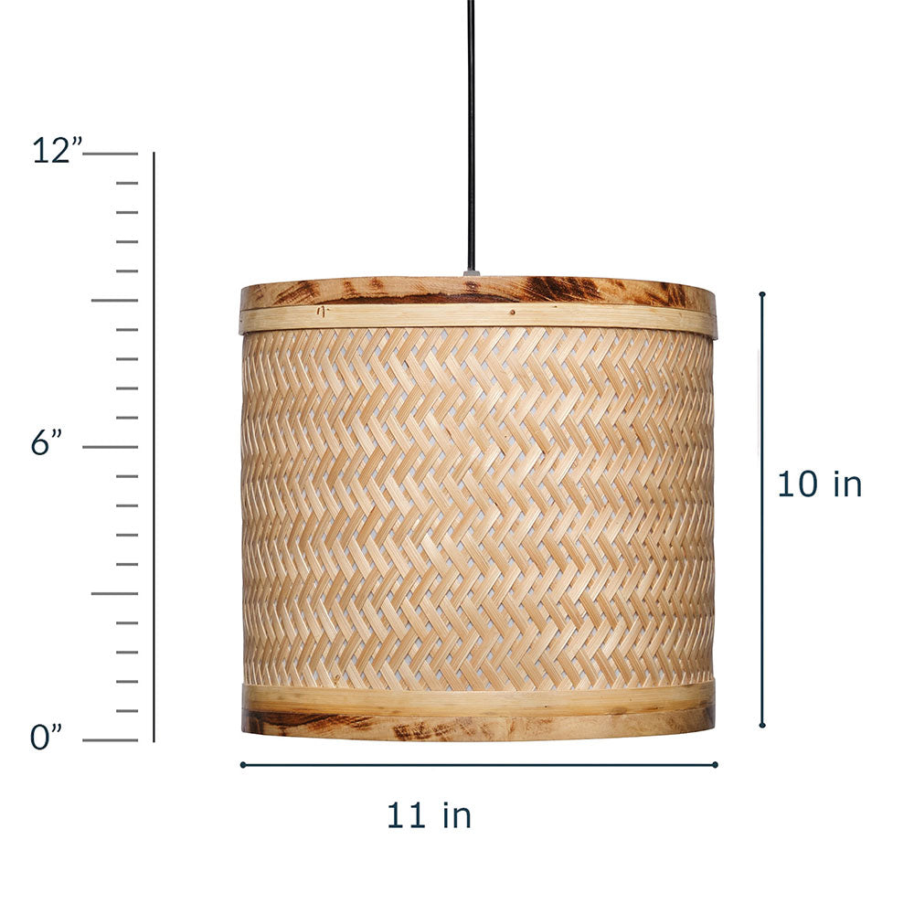 Hanging Lamp(KCHCL7), Brown Color Hanging Lamp, Bamboo Decorative Cylindrical Hanging Lamp, Hanging Lamp - IM14165