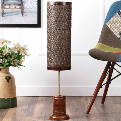 Floor Lamp(KFL3), Kraftinn Oak Brown Tattva Floor Lamp, Floor Lamp - IM14177