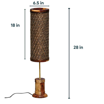 Floor Lamp(KFL3), Kraftinn Oak Brown Tattva Floor Lamp, Floor Lamp - IM14177