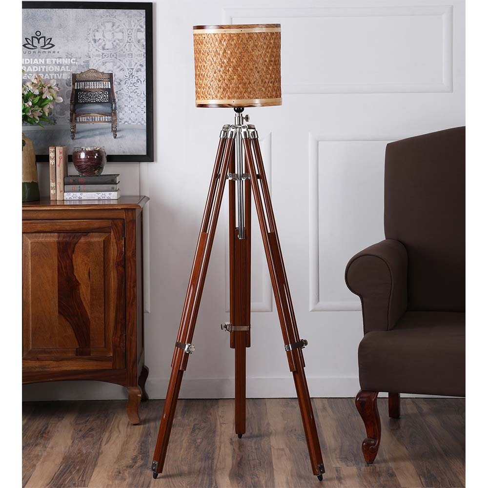 Floor Lamp(KTFL3), Brown Color Floor Lamp, Kraftinn Starnet Large Tripod Lamp, Floor Lamp - IM14182