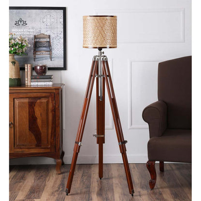 Floor Lamp(KTFL5), Brown Color Floor Lamp, Kraftinn Starnet Large Tripod Lamp, Floor Lamp - IM14184