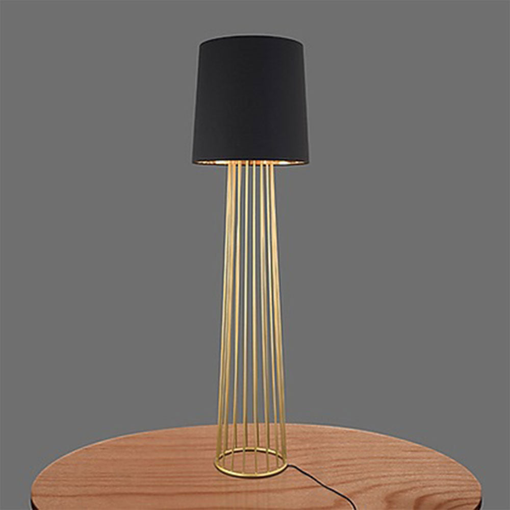 Floor Lamp, Cage Floor Lamp (Sizzling Lights), Standing Light, Black Lampshade with Golden Finish, Floor Lamp - IM14192