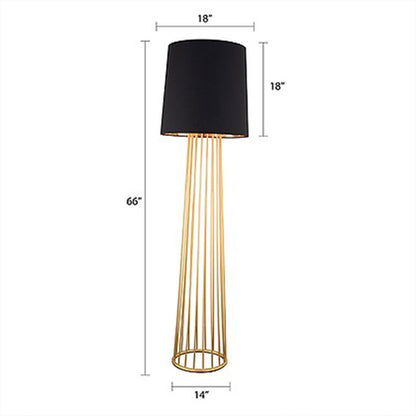 Floor Lamp, Cage Floor Lamp (Sizzling Lights), Standing Light, Black Lampshade with Golden Finish, Floor Lamp - IM14192