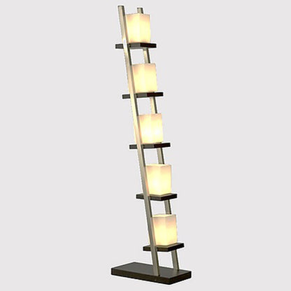 Floor Lamp, Stair Floor Lamp (Sizzling Lights), Standing Light, Matt Gold Finish with Off White Fabric Shade, Floor Lamp - IM14194