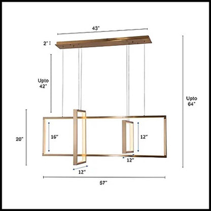 Chandelier, Artline Chandelier (Sizzling Lights), LED Hanging Profile Chandelier for Living Room & Bedroom, Chandelier - IM14199