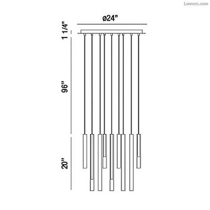 Chandelier, Tube Chandelier (Sizzling Lights), Chandelier for Living Room & Lobby Area, Chandelier - IM14203