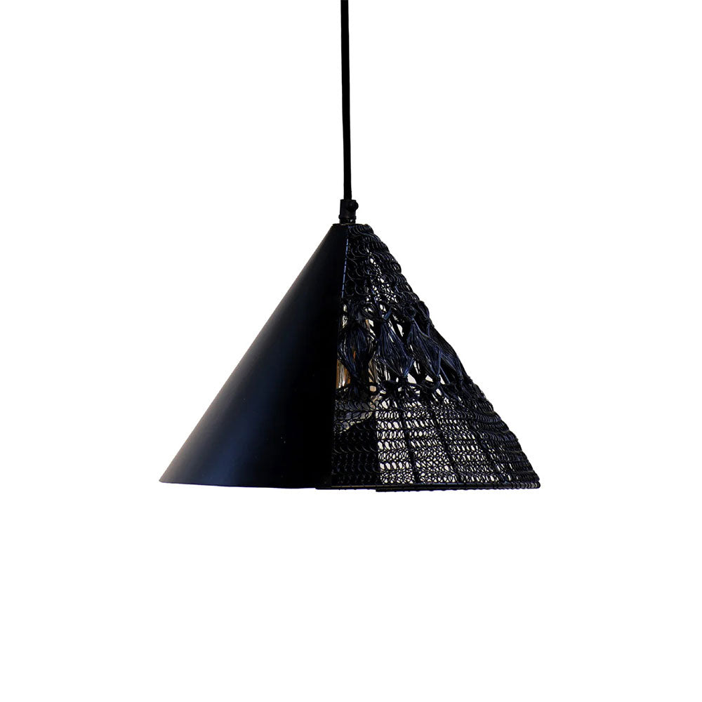 Hanging Light, Warind Handcrafted Upward Cone Hanging Lamp (Home Blitz), Living Room, Bedroom & Kitchen Hanging Lamp, Black Color Haning Light, Hanging Lamp - IM14219