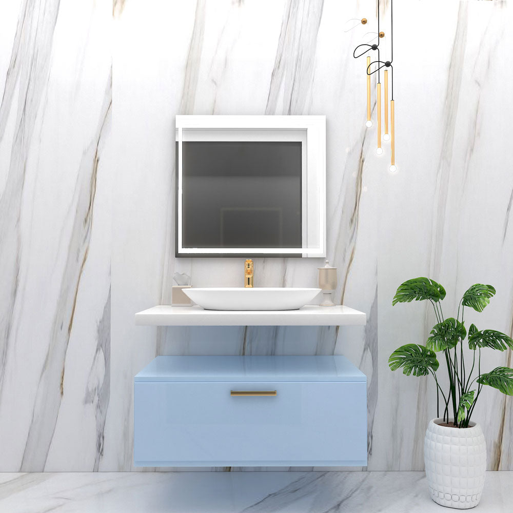 Vanity, Blue & white Vanity, Wooden Vanity, Vanity with Drawer, Vanity for Bathroom,   Wall Mounted Vanity, Vanity - IM143