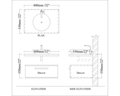 Vanity, Blue & white Vanity, Wooden Vanity, Vanity with Drawer, Vanity for Bathroom,   Wall Mounted Vanity, Vanity - IM143