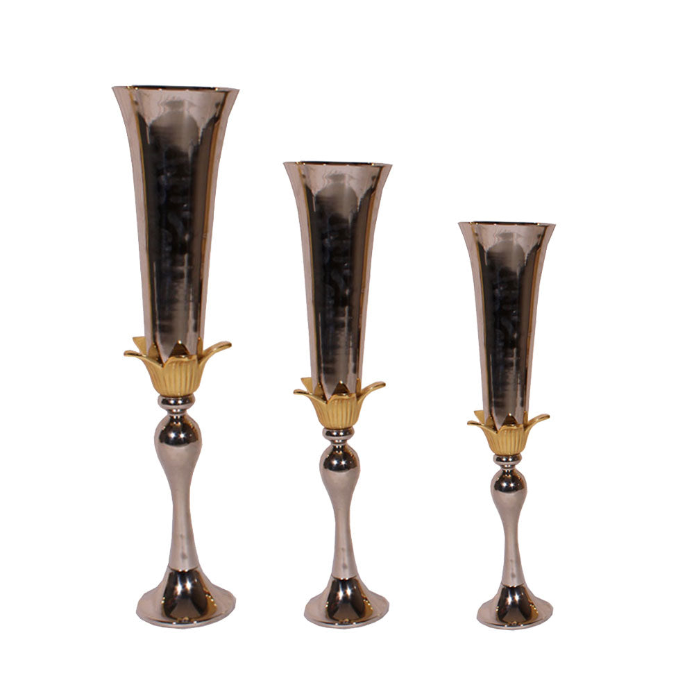 Table Accessory, Silver & Gold Color Vase, Vase for Table Accessory, Modern Vase, Vase - IM - 15050