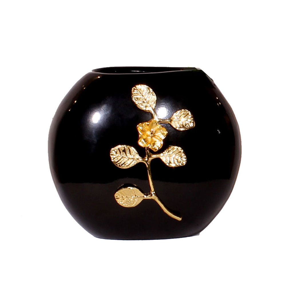 Table Accessory, Black & Gold Color Vase, Vase for Table Accessory, Modern Vase, Vase - IM - 15052