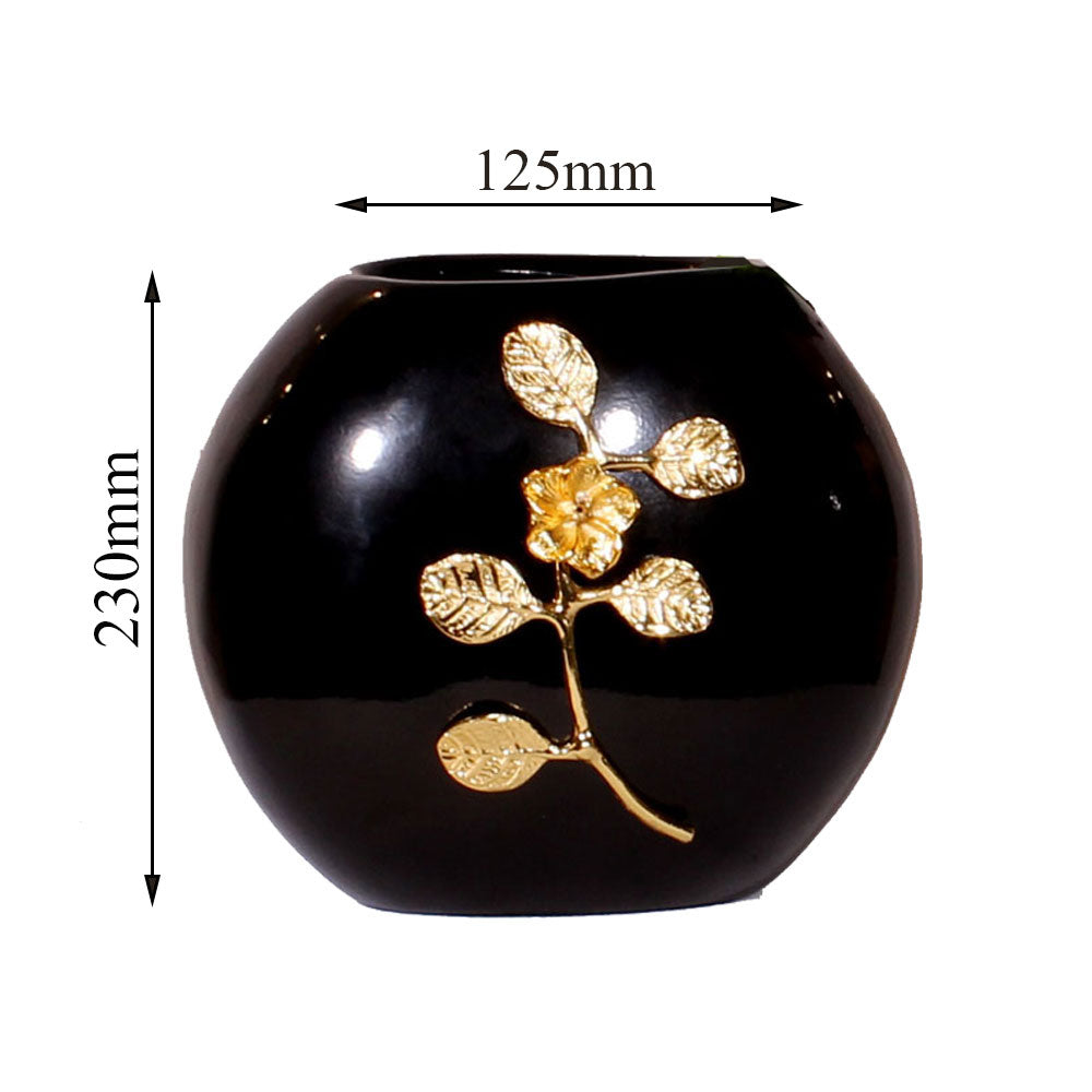 Table Accessory, Black & Gold Color Vase, Vase for Table Accessory, Modern Vase, Vase - IM - 15052