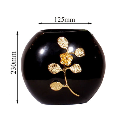 Table Accessory, Black & Gold Color Vase, Vase for Table Accessory, Modern Vase, Vase - IM - 15052