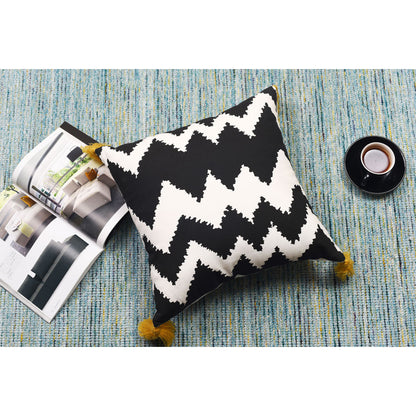 Cushion Cover, 1 Cushion Cover,  Cushion Cover 16*16in, Cushion Cover in Black & White Color, Cushion Cover for Car, Desginer Cushion, Cushion Cover for Sofa, Cushion Cover for Chair, Cushion Cover - IM15134