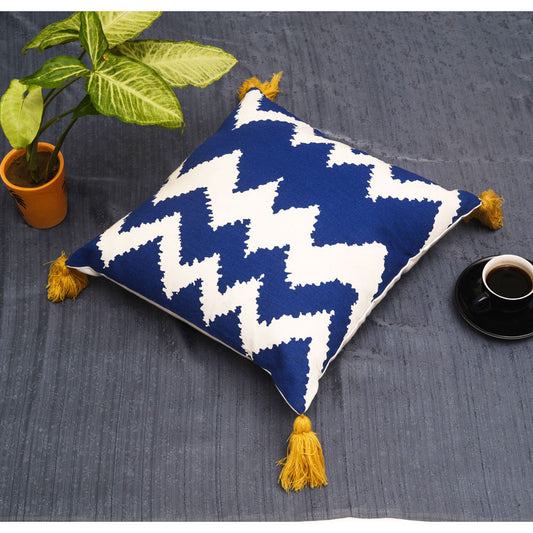 Cushion Cover , 1 Cushion Cover, Cushion Cover 16*16in, Cushion Cover in Blue & White Color, Cushion Cover for Car, Desginer Cushion, Cushion Cover for Sofa, Cushion Cover for Chair, Cushion Cover - IM15135