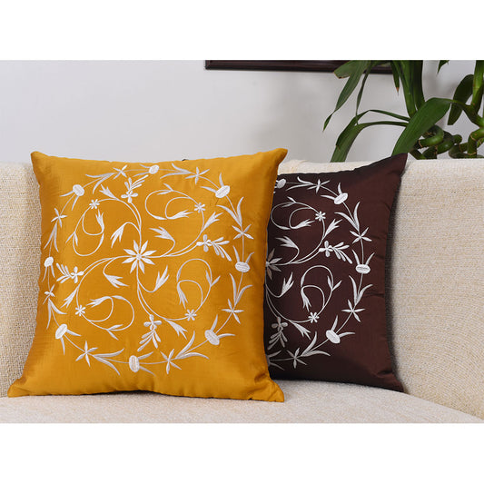 Cushion Cover, Pack of 2 Cushion Cover, Cushion Cover 16*16in, Cushion Cover in Gold & Brown Color, Cushion Cover for Car, Desginer Cushion, Cushion Cover for Sofa, Cushion Cover for Chair, Cushion Cover - IM15143