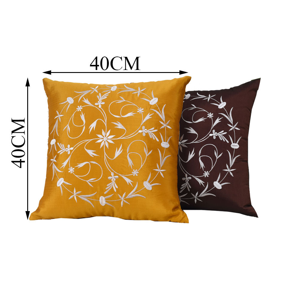 Cushion Cover, Pack of 2 Cushion Cover, Cushion Cover 16*16in, Cushion Cover in Gold & Brown Color, Cushion Cover for Car, Desginer Cushion, Cushion Cover for Sofa, Cushion Cover for Chair, Cushion Cover - IM15143