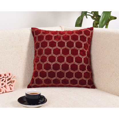 Cushion Cover, 1 Cushion Cover, Cushion Cover 16*16in, Cushion Cover in Maroon Color, Cushion Cover  for  Car, Desginer Cushion, Cushion Cover for Sofa, Cushion Cover for Chair, Cushion Cover - IM15146