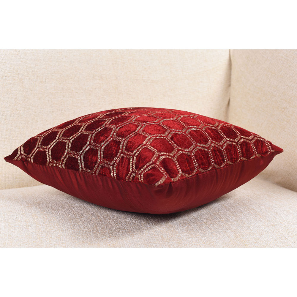 Cushion Cover, 1 Cushion Cover, Cushion Cover 16*16in, Cushion Cover in Maroon Color, Cushion Cover  for  Car, Desginer Cushion, Cushion Cover for Sofa, Cushion Cover for Chair, Cushion Cover - IM15146