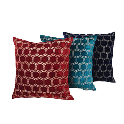 Cushion Cover, Pack of 3 Cushion Cover,16*16in, Cushion Cover in Blue, Dark Blue, Maroon Color, Cushion Cover, Desginer Cushion, Cushion Cover for Sofa, Cushion Cover for Chair, Cushion Cover - IM15148