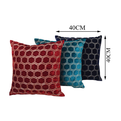 Cushion Cover, Pack of 3 Cushion Cover,16*16in, Cushion Cover in Blue, Dark Blue, Maroon Color, Cushion Cover, Desginer Cushion, Cushion Cover for Sofa, Cushion Cover for Chair, Cushion Cover - IM15148