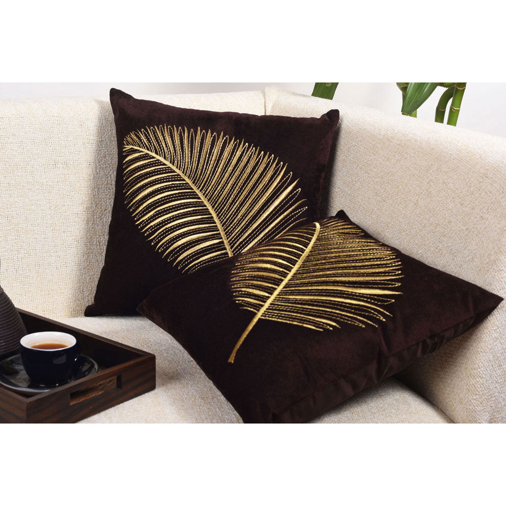 Cushion Cover, Pack of 2 Cushion Cover, Cushion Cover 16*16in & 18*18in, Cushion Cover in Brown Color,  Cushion Cover  for  Car, Desginer Cushion, Cushion Cover for Sofa, Cushion Cover for Chair, Cushion Cover - IM15153