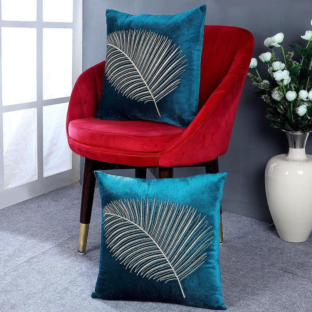 Cushion Cover, Pack of 2 Cushion Cover, Cushion Cover 16*16in & 18in, Cushion Cover in  Blue Color, Cushion Cover  for  Car, Desginer Cushion, Cushion Cover for Sofa, Cushion Cover for Chair, Cushion Cover - IM15156