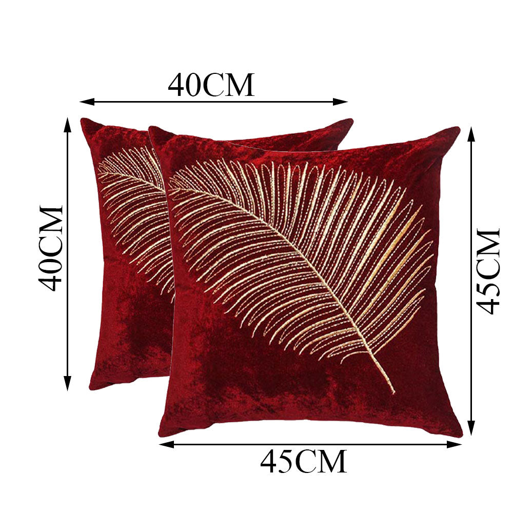 Cushion Cover, Pack of 2 Cushion Cover, 16*16in & 18 *18in, Cushion Cover in Maroon Color, Desginer Cushion, Cushion Cover for Sofa, Cushion Cover for Chair, Cushion Cover - IM15157