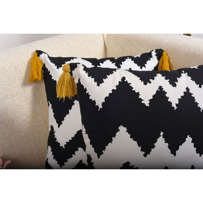 Cushion Cover, Pack Of 2 Cushion Cover, Cushion Cover in 16*16in, Cushion Cover for Living room, Cushion Cover with Black & White Color, Cushion Cover - IM15158