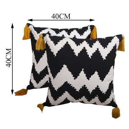 Cushion Cover, Pack Of 2 Cushion Cover, Cushion Cover in 16*16in, Cushion Cover for Living room, Cushion Cover with Black & White Color, Cushion Cover - IM15158