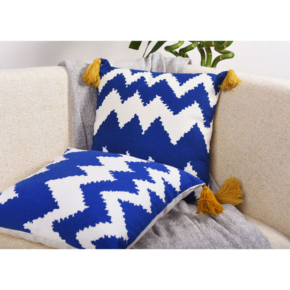 Cushion Cover, Pack Of 2 Cushion Cover, Cushion Cover in 16*16in, Cushion Cover for Living room, Cushion Cover with Blue & White Color, Cushion Cover - IM15159