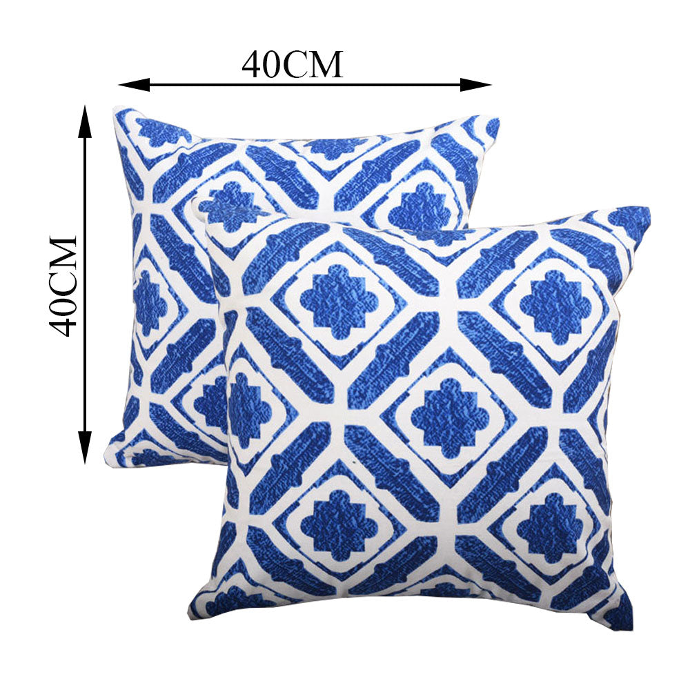 Cushion Cover, Pack Of 2 Cushion Cover, Cushion Cover in 16*16in, Cushion Cover for Living room, Cushion Cover with Blue & White Color, Cushion Cover - IM15160