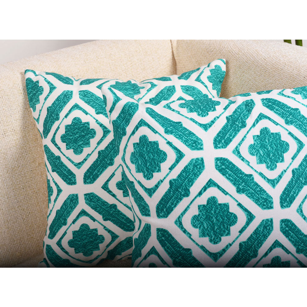 Cushion Cover, Pack Of 2 Cushion Cover, Cushion Cover in 16*16in, Cushion Cover for Living room, Cushion Cover with Green & White Color, Cushion Cover - IM15161