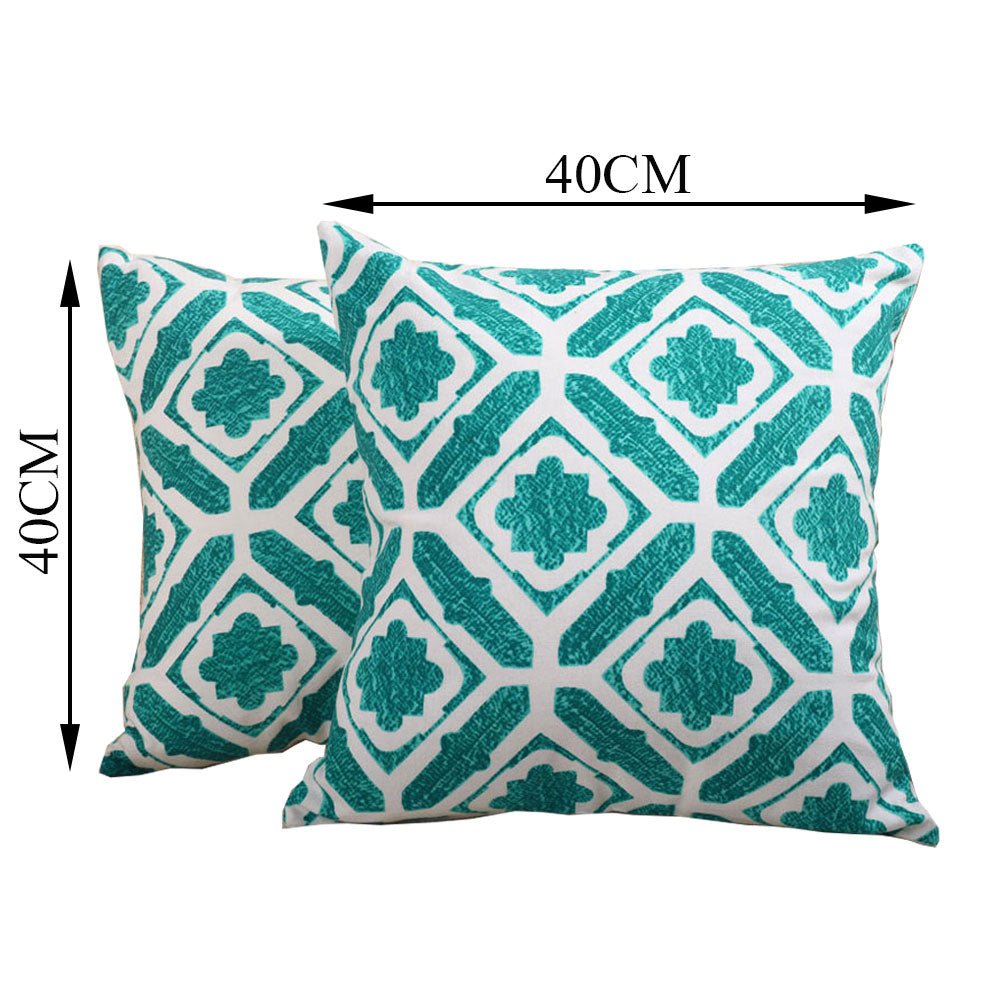 Cushion Cover, Pack Of 2 Cushion Cover, Cushion Cover in 16*16in, Cushion Cover for Living room, Cushion Cover with Green & White Color, Cushion Cover - IM15161