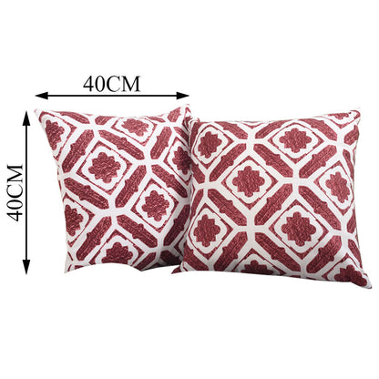 Cushion Cover, Pack Of 2 Cushion Cover, Cushion Cover in 16*16in, Cushion Cover for Living room, Cushion Cover with Red & White Color, Cushion Cover - IM15162