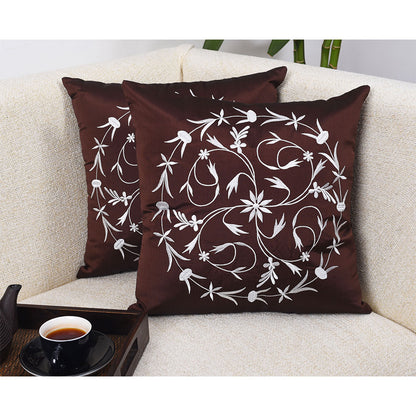 Cushion Cover, Pack Of 2 Cushion Cover, Cushion Cover in 16*16in, Cushion Cover for Living room, Cushion Cover with Brown & White Color, Cushion Cover - IM15165