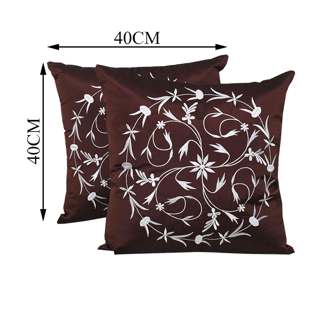 Cushion Cover, Pack Of 2 Cushion Cover, Cushion Cover in 16*16in, Cushion Cover for Living room, Cushion Cover with Brown & White Color, Cushion Cover - IM15165