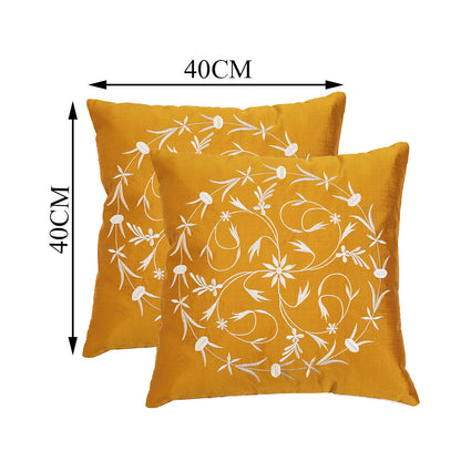 Cushion Cover, Pack Of 2 Cushion Cover, Cushion Cover in 16*16in, Cushion Cover for Living room, Cushion Cover with Yellow & White Color, Cushion Cover - IM15166