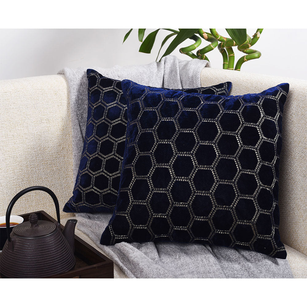Cushion Cover, Pack Of 2 Cushion Cover, Cushion Cover in 16*16in, Cushion Cover for Living room, Cushion Cover with Blue Color, Cushion Cover - IM15167