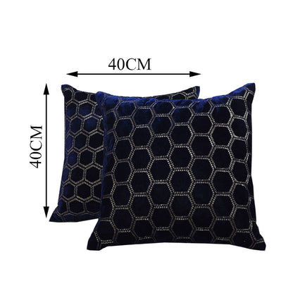 Cushion Cover, Pack Of 2 Cushion Cover, Cushion Cover in 16*16in, Cushion Cover for Living room, Cushion Cover with Blue Color, Cushion Cover - IM15167