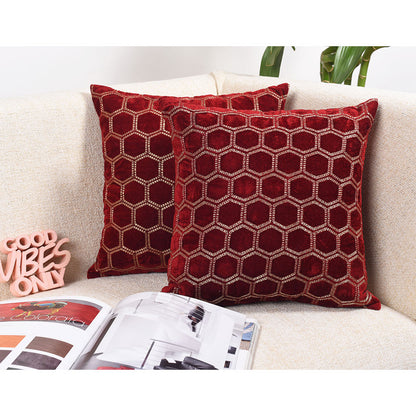 Cushion Cover, Pack Of 2 Cushion Cover, Cushion Cover in 16*16in, Cushion Cover for Living room, Cushion Cover with Red Color, Cushion Cover - IM15168