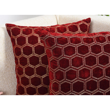 Cushion Cover, Pack Of 2 Cushion Cover, Cushion Cover in 16*16in, Cushion Cover for Living room, Cushion Cover with Red Color, Cushion Cover - IM15168