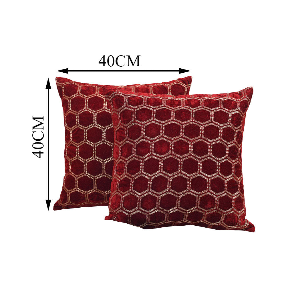 Cushion Cover, Pack Of 2 Cushion Cover, Cushion Cover in 16*16in, Cushion Cover for Living room, Cushion Cover with Red Color, Cushion Cover - IM15168