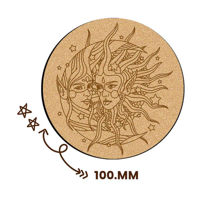 DIY Traditional and Floral Art MDF Wooden Coasters with Brush and Colors, Mandala Coasters, DIY Coastesr, Beige Color Coasters, Set OF 4 Coasters, Coasters & Plates - IM15171