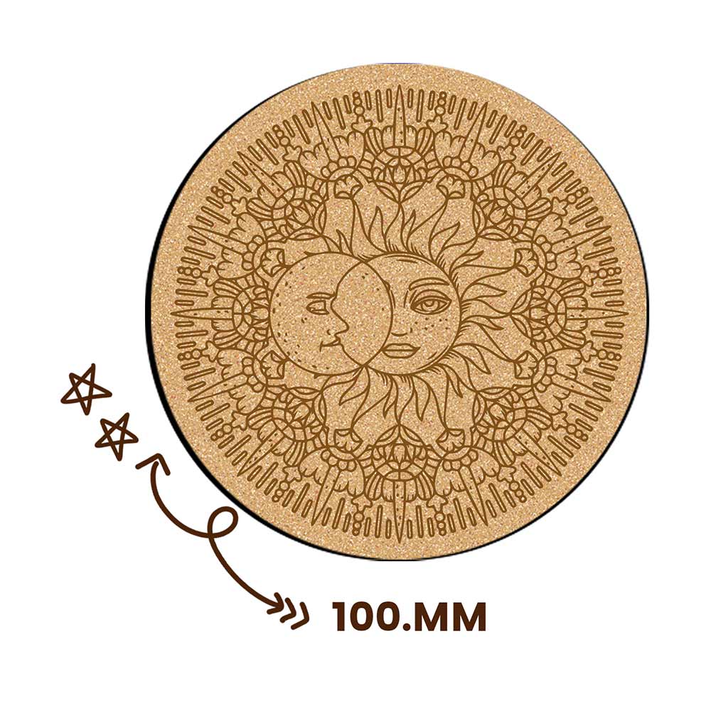 DIY Traditional and Floral Art MDF Wooden Coasters with Brush and Colors, Mandala Coasters, DIY Coastesr, Beige Color Coasters, Set OF 4 Coasters, Coasters & Plates - IM15171