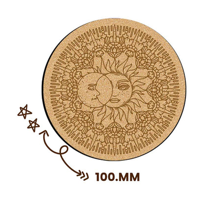 DIY Traditional and Floral Art MDF Wooden Coasters with Brush and Colors, Mandala Coasters, DIY Coastesr, Beige Color Coasters, Set OF 4 Coasters, Coasters & Plates - IM15171